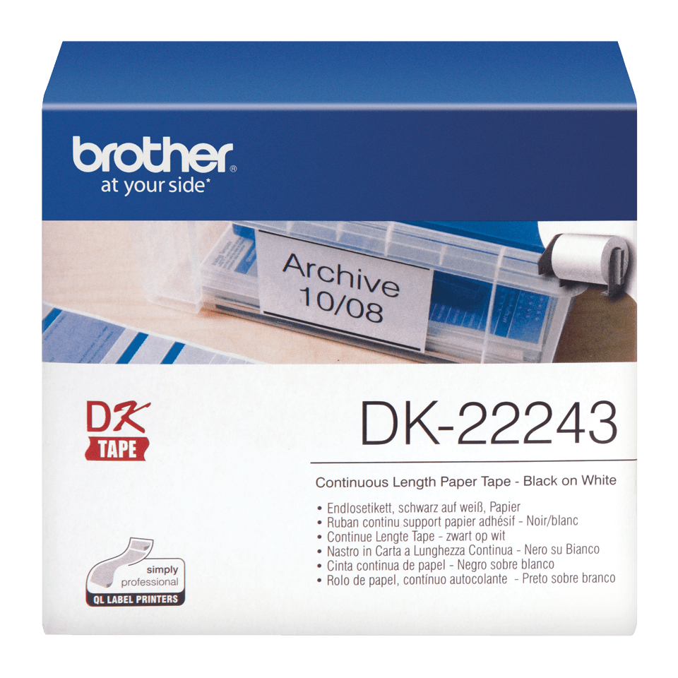 Brother TC203 Nastro Etichetta da 12 mm x7.7 m Nero/Trasparente 