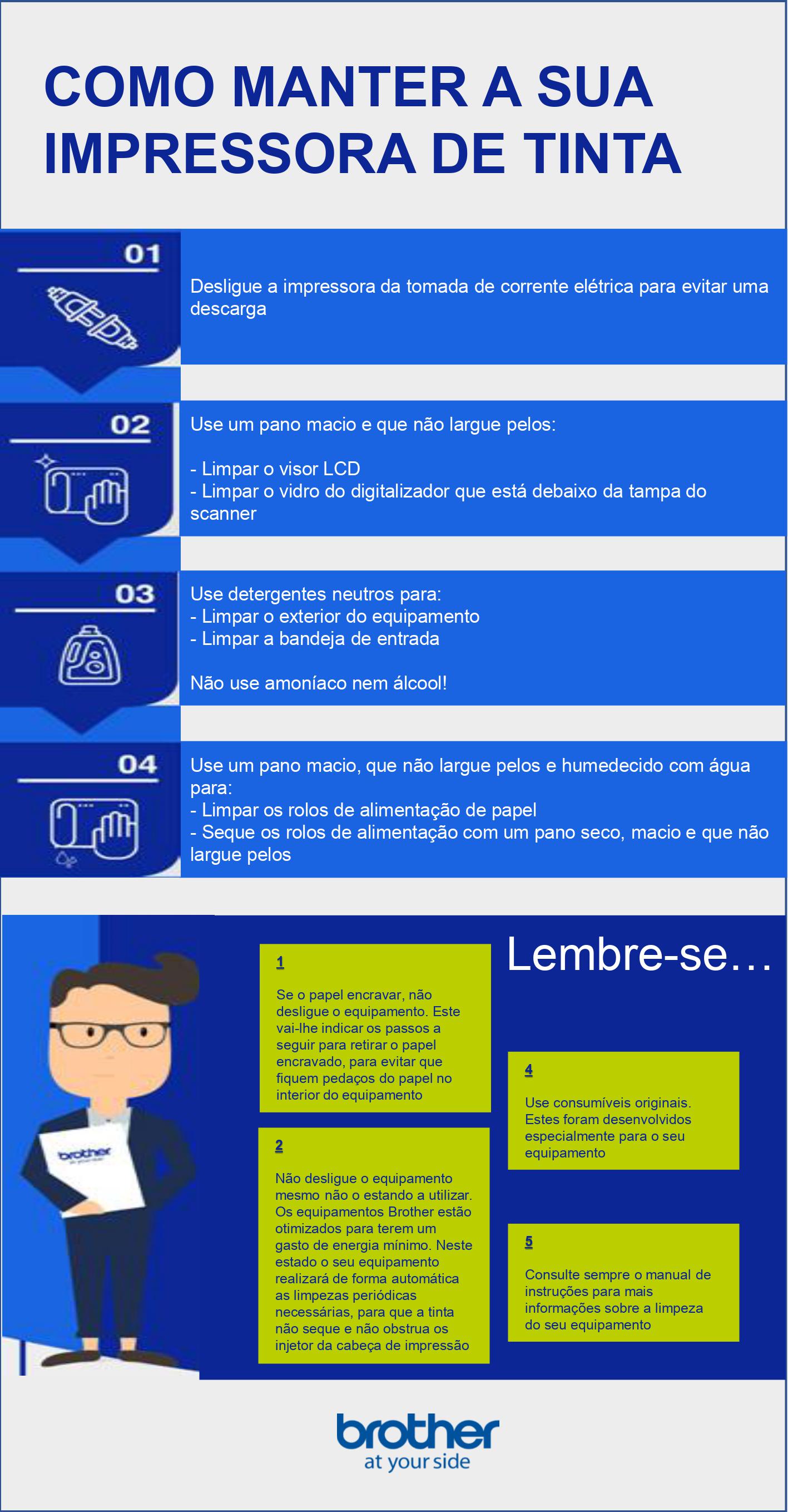 Manter a sua impressora de tinta
